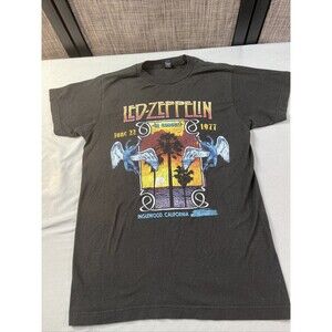 Led Zeppelin Shirt Adult Size Small Black Inglewood California Concert Tee Mens